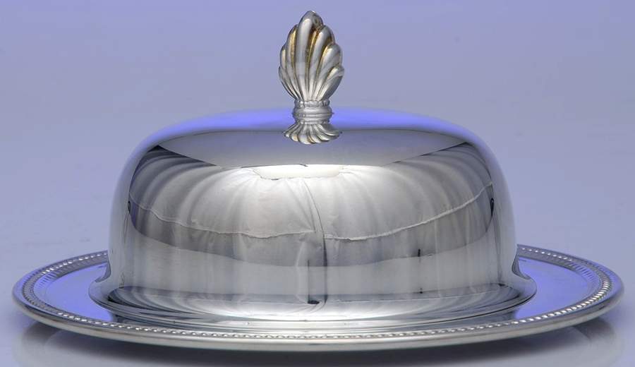 Jefferson (Silverplate, Hollowware) Round Covered Butter No Plastic Liner by Oneida Silver-1