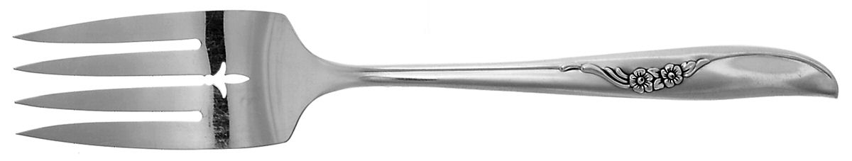 Jennifer-Ada (Silverplate, 1959) Medium Solid Cold Meat Serving Fork by Oneida Silver-1