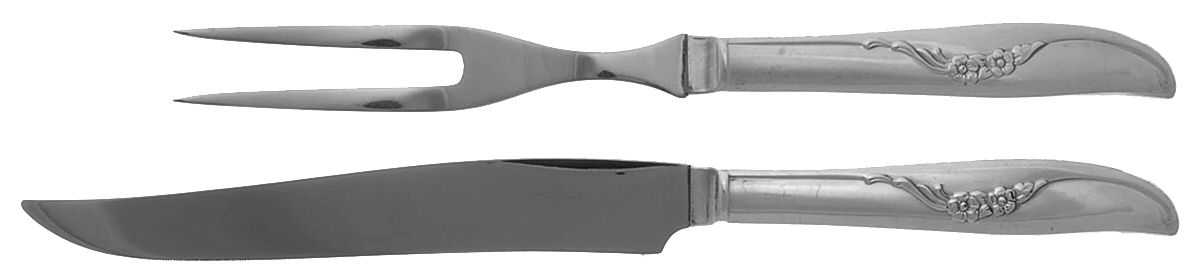Jennifer-Ada (Silverplate, 1959) Small Stainless Blade 2-Piece Steak Carving Set by Oneida Silver-1