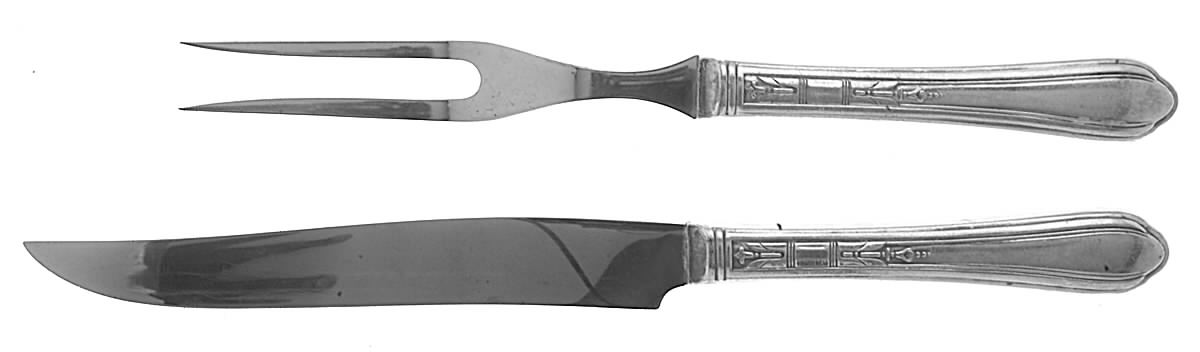 June-Nursery (Silverplate, 1932, No Monograms) Small Stainless Blade 2-Piece Steak Carving Set by Oneida Silver-1