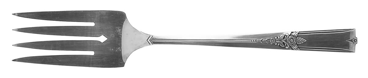 King Arthur (Silverplate, 1941) Medium Solid Cold Meat Serving Fork by Oneida Silver-1