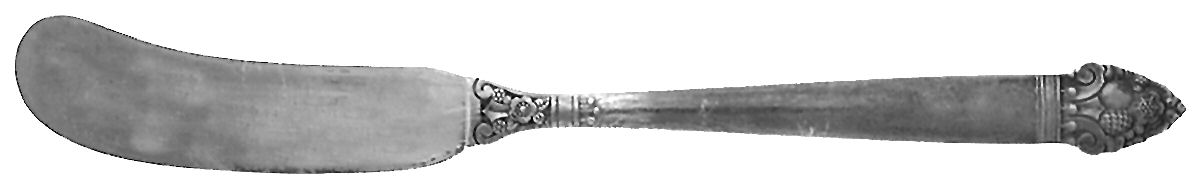 King Cedric (Silverplate, 1933, No Monogram) Flat Handle Butter Spreader by Oneida Silver-1
