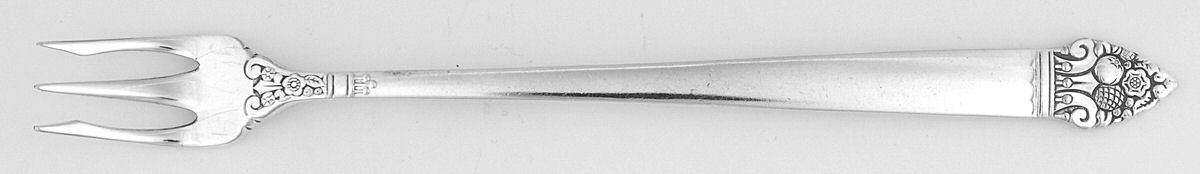 King Cedric (Silverplate, 1933, No Monogram) Cocktail/Seafood Fork by Oneida Silver-1