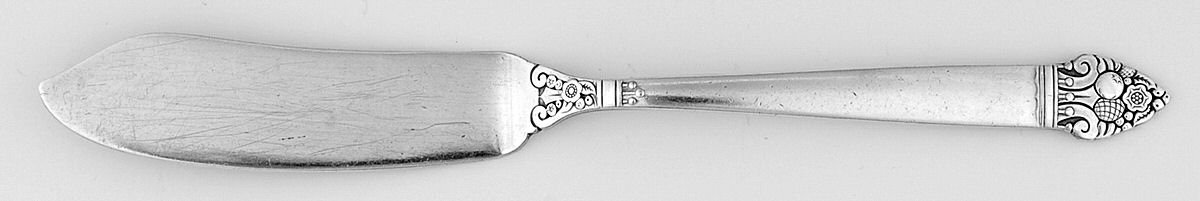 King Cedric (Silverplate, 1933, No Monogram) Flat Handle Master Butter Knife by Oneida Silver-1