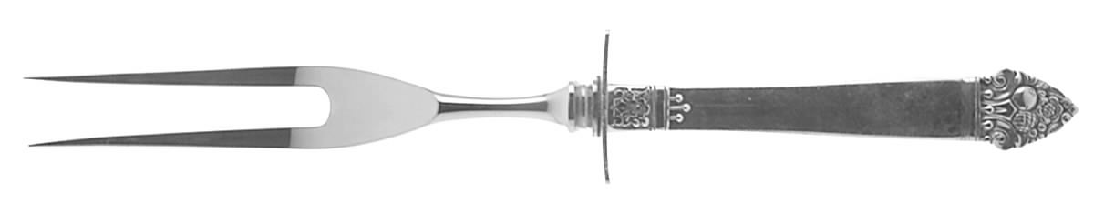 King Cedric (Sterling, 1949) Small Steak Carving Fork with Stainless Prongs by Oneida Silver-1