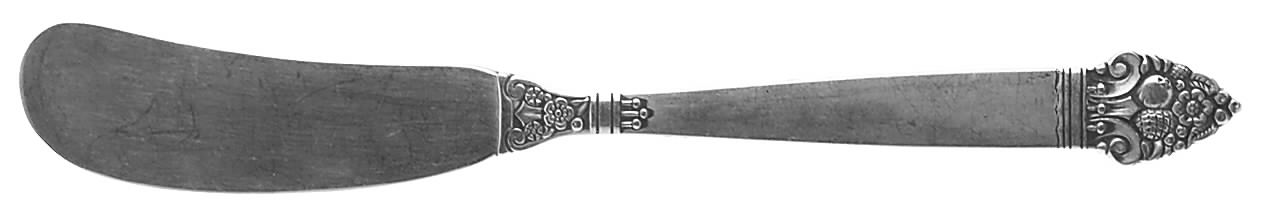 King Cedric (Sterling, 1949) Flat Handle Butter Spreader by Oneida Silver-1