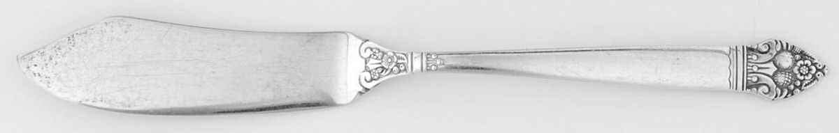 King Cedric (Sterling, 1949) Flat Handle Master Butter Knife by Oneida Silver-1