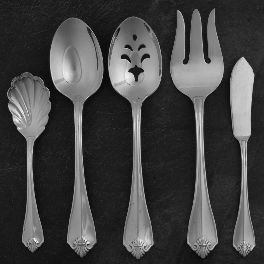 King James (Silverplate, 1985) 5 Piece Hostess Set by Oneida Silver-1