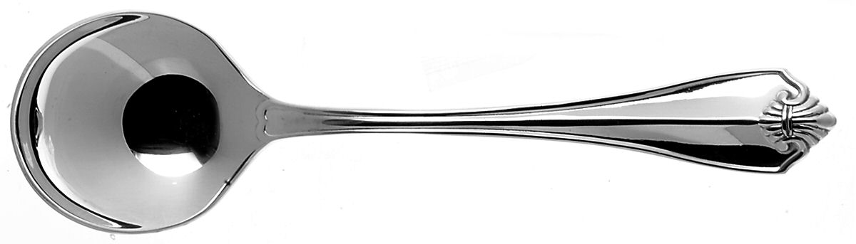 King James (Silverplate, 1985) Round Bowl Soup Spoon (Cream Soup) by Oneida Silver-1