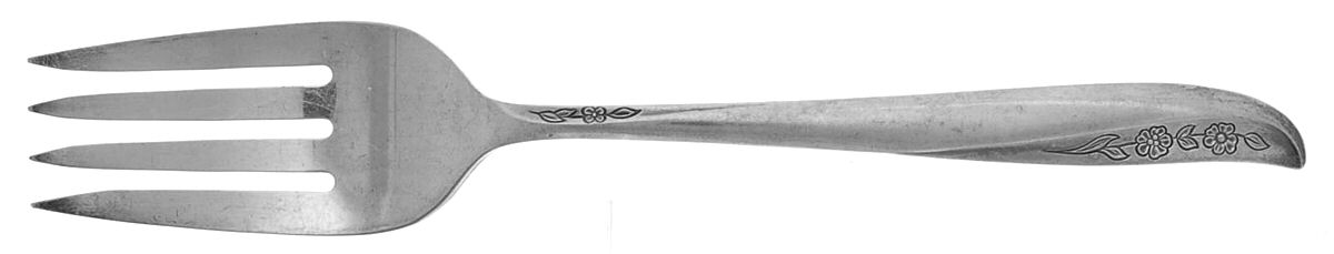 Lady Catherine (Silverplate, 1962) Medium Solid Cold Meat Serving Fork by Oneida Silver-1