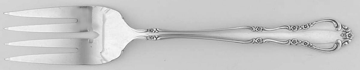Lady Emily (Silverplate, 1961) Medium Solid Cold Meat Serving Fork by Oneida Silver-1