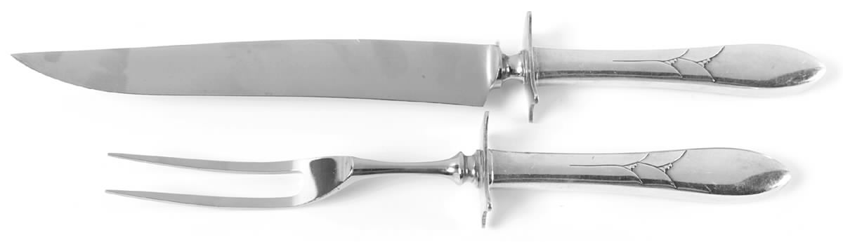 Lady Hamilton (Silverplate, 1932) Large 2-Piece Roast Carving Set w/Stainless Blade by Oneida Silver-1