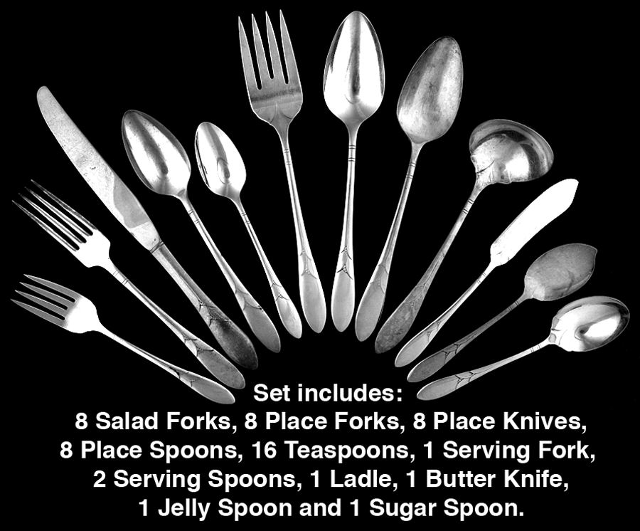 Lady Hamilton (Silverplate, 1932) 55 Piece Set by Oneida Silver-1