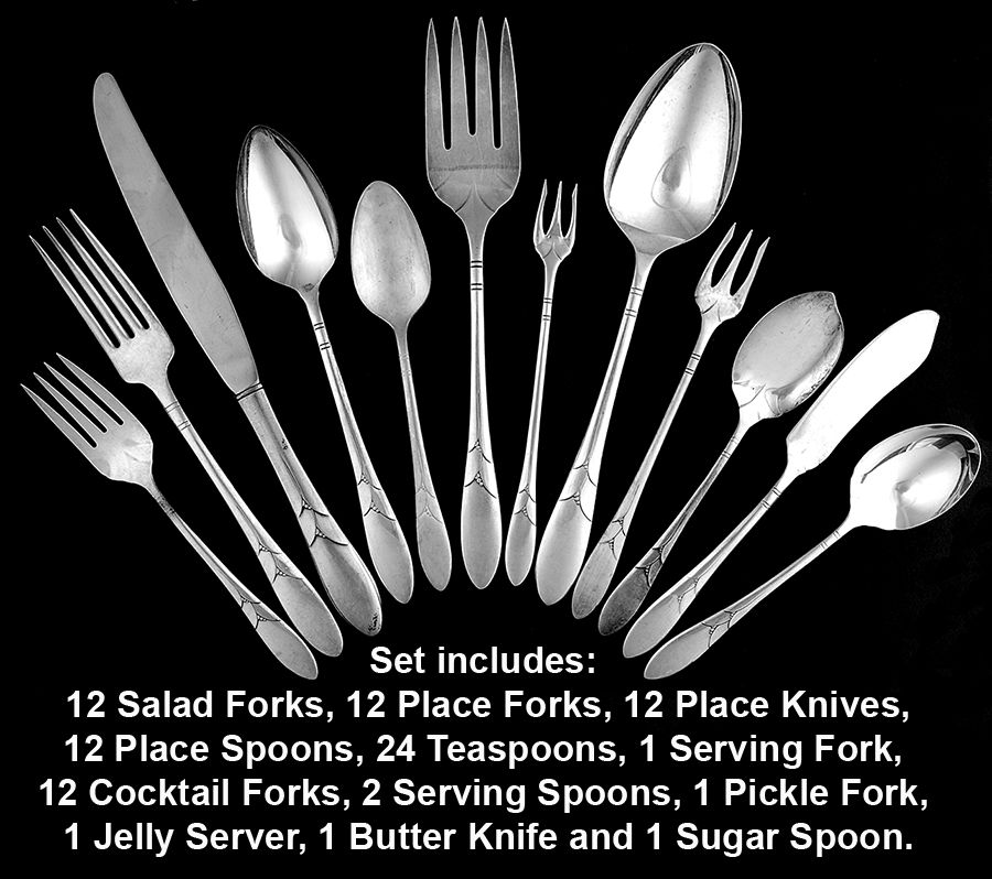 Lady Hamilton (Silverplate, 1932) 91 Piece Set by Oneida Silver-1