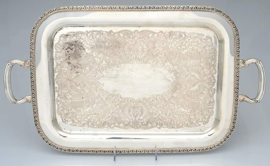 Lakewood (Silverplate, Hollowware) Medium Silverplate Waiter Tray by Oneida Silver-1