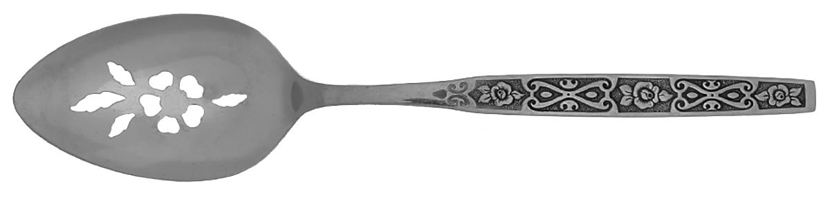 Latin Quarter (Stainless) Pierced Tablespoon (Serving Spoon) by Oneida Silver-1