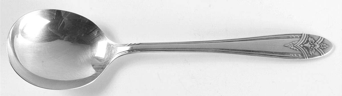 La Ronnie (Silverplate, 1945) Round Bowl Soup Spoon (Gumbo) by Oneida Silver-1