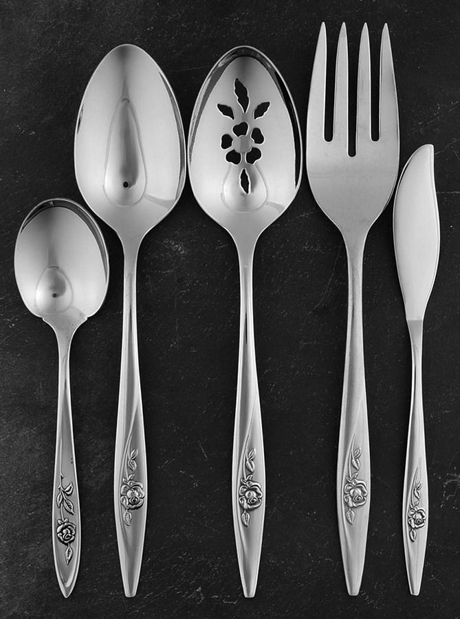 Lasting Rose (Stainless) 5 Piece Hostess Set by Oneida Silver-1