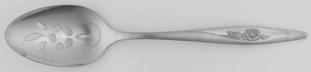 Lasting Rose (Stainless) Pierced Tablespoon (Serving Spoon) by Oneida Silver-1