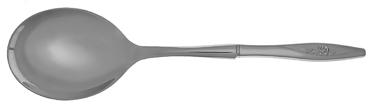 Lasting Rose (Stainless) Casserole Spoon with Smooth Stainless Bowl HC by Oneida Silver-1