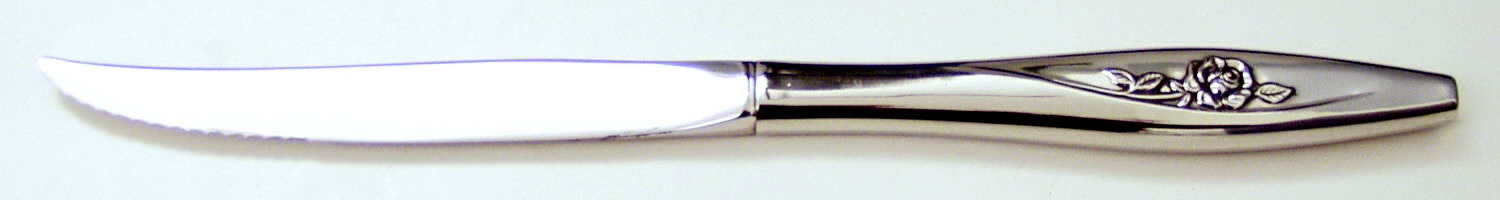 Lasting Rose (Stainless) Individual Steak Knife Hollow Handle by Oneida Silver-1