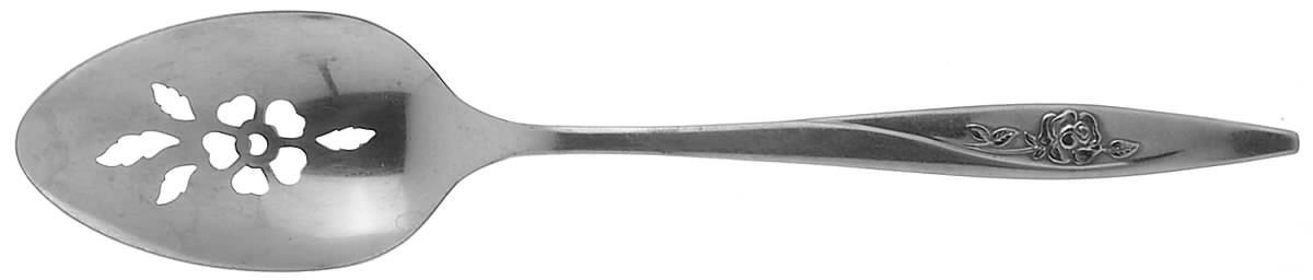 Lasting Rose (Stainless) Pierced Tablespoon (Serving Spoon) by Oneida Silver-1
