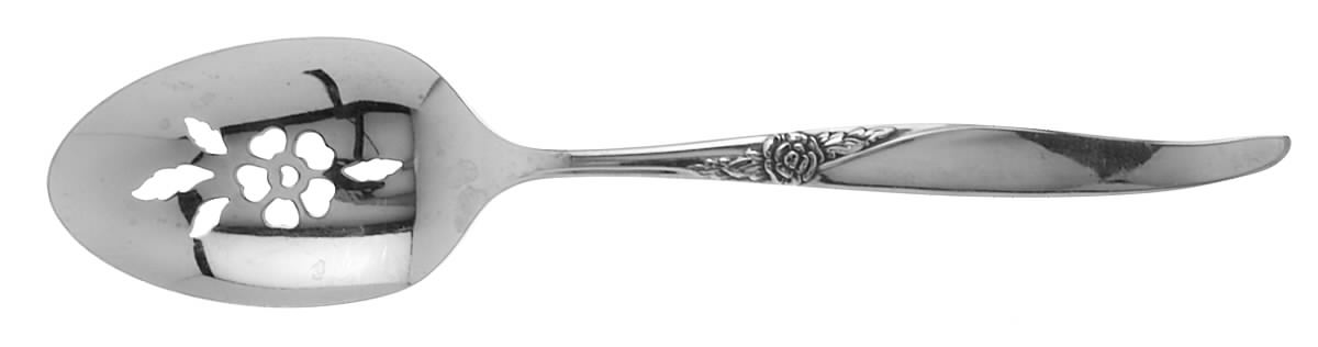 La Rose (Stainless) Pierced Tablespoon (Serving Spoon) by Oneida Silver-1