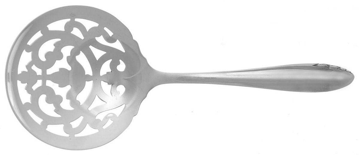 Lasting Spring (Sterling, 1949) Solid Bon Bon Spoon with Pierced Bowl by Oneida Silver-1
