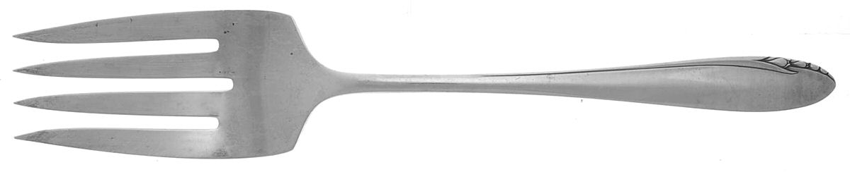 Lasting Spring (Sterling, 1949) Medium Solid Cold Meat Serving Fork by Oneida Silver-1