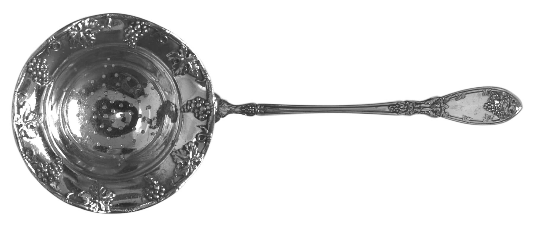 La Vigne (Silverplate, 1908) Solid Individual Overcup Tea Strainer by Oneida Silver-1