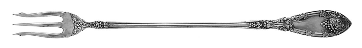 La Vigne (Silverplate, 1908) Long Handle Pickle/Olive Fork by Oneida Silver-1