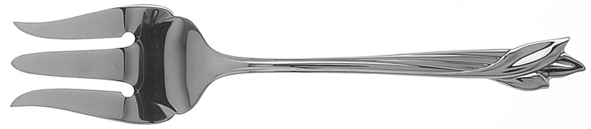 Leander (Stainless) Medium Solid Cold Meat Serving Fork by Oneida Silver-1