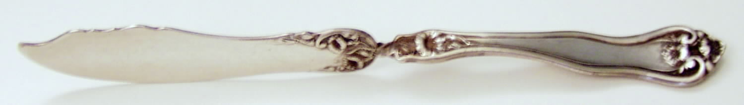 Leyland (Silverplate, 1910) Flat Twisted Handle Master Butter Knife by Oneida Silver-1
