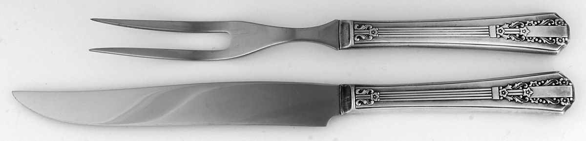 Lido (Silverplate, 1938) Small Stainless Blade 2-Piece Steak Carving Set by Oneida Silver-1