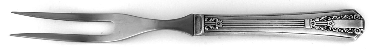 Lido (Silverplate, 1938) Small Steak Carving Fork with Stainless Prongs by Oneida Silver-1