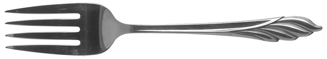 Liberty's Light (Stainless) Medium Solid Cold Meat Serving Fork by Oneida Silver-1