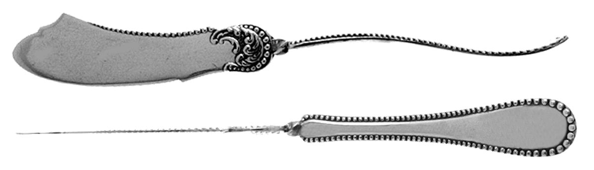 Linden (Silverplate, 1900) Flat Twisted Handle Master Butter Knife by Oneida Silver-1