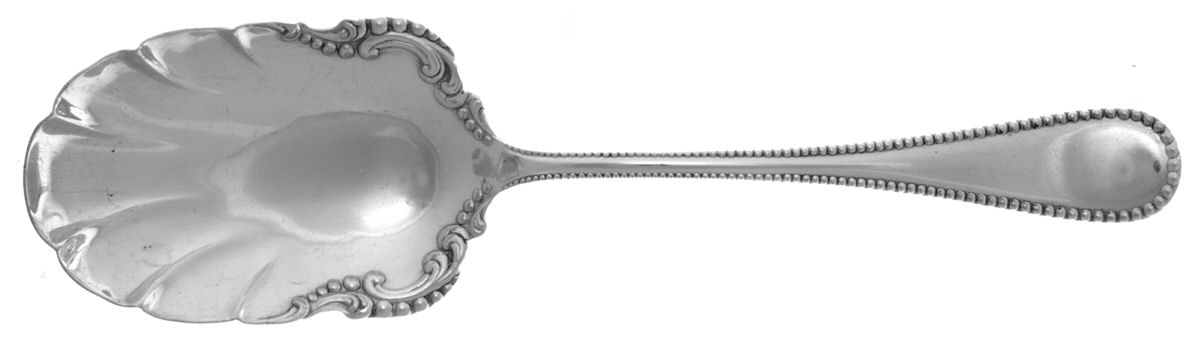 Linden (Silverplate, 1900) Solid Smooth Berry/Casserole Spoon by Oneida Silver-1