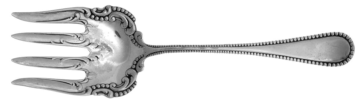 Linden (Silverplate, 1900) Large Solid Fish Serving Fork by Oneida Silver-1