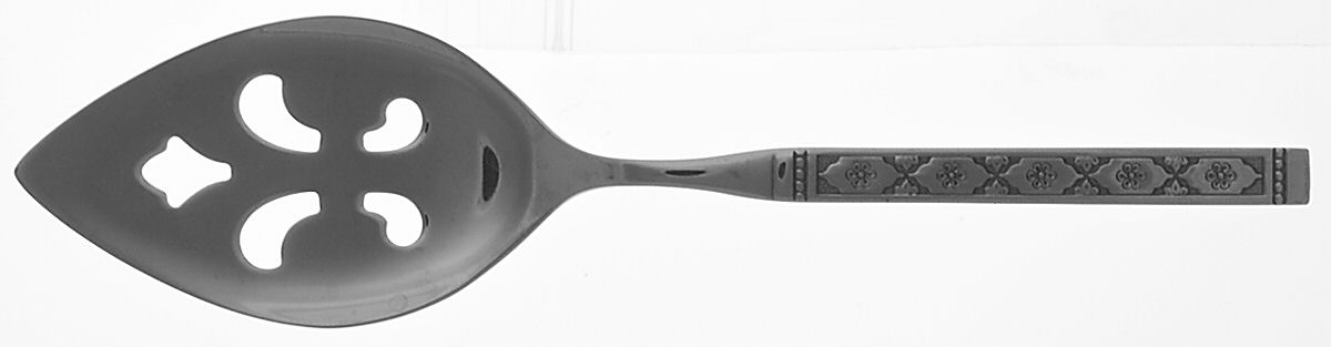 Lisbon (Stainless, Black Accent) Pierced All Stainless Pie Server by Oneida Silver-1