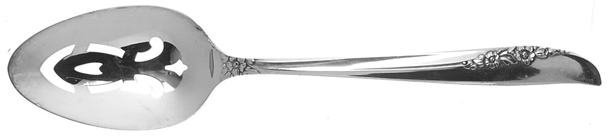 Lilac Time (Silverplate, 1957) Pierced Tablespoon (Serving Spoon) by Oneida Silver-1