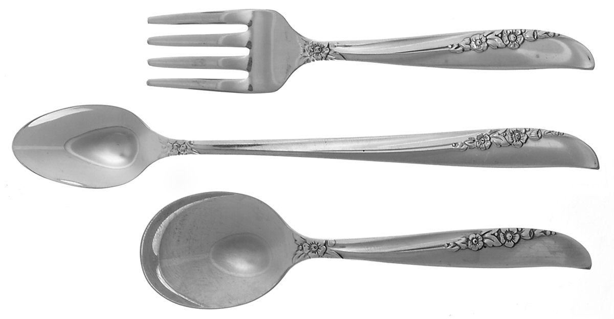 Lilac Time (Silverplate, 1957) 3-Piece Baby Set (BF, BS, INS) by Oneida Silver-1