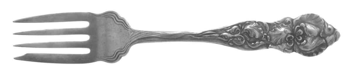 Louvre (Silverplate, 1907) Medium Solid Cold Meat Serving Fork by Oneida Silver-1