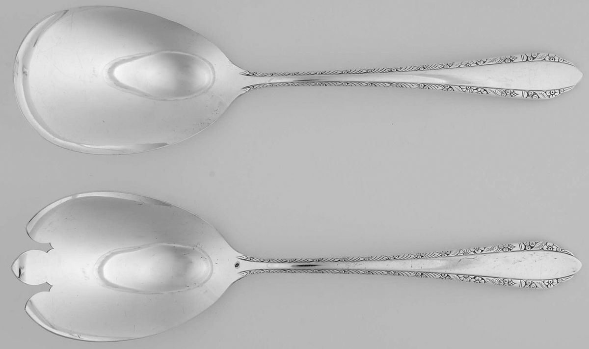Madelon (Silverplate, 1935) (2 Pc) Solid Salad Set by Oneida Silver-1