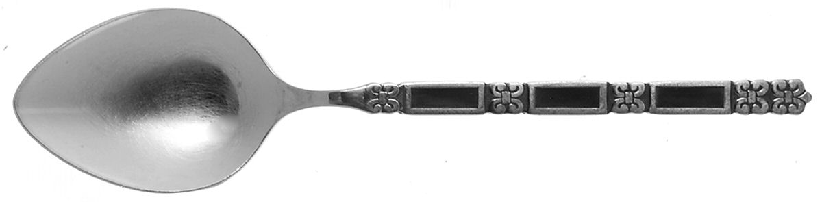 Madrid-Black Accent (Stainless) Place/Oval Soup Spoon by Oneida Silver-1