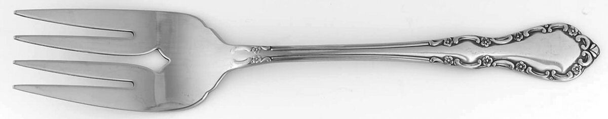 Mansion Hall (Stainless) Medium Solid Cold Meat Serving Fork by Oneida Silver-1