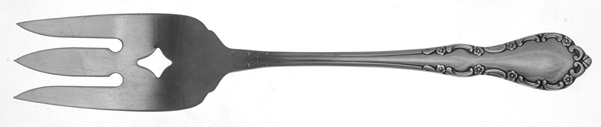 Mansion Hall (Stainless) Medium Solid Cold Meat Serving Fork by Oneida Silver-1