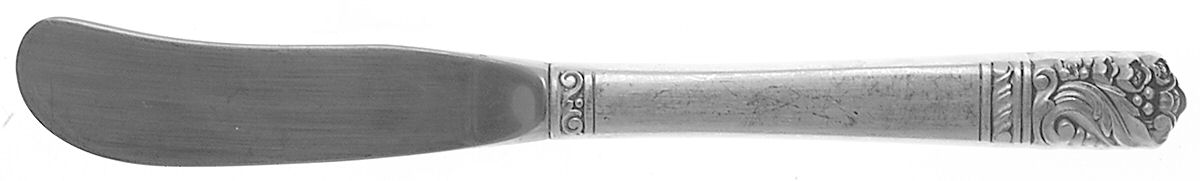 Mansion House (Sterling, 1948, Bright Finish) Butter Spreader Hollow Hdl-Paddle/Stainless Blade by Oneida Silver-1