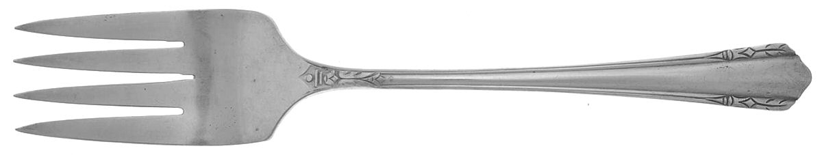 Malibu (Silverplate, 1934) Medium Solid Cold Meat Serving Fork by Oneida Silver-1