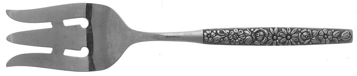Malibu (Stainless) Medium Solid Cold Meat Serving Fork by Oneida Silver-1